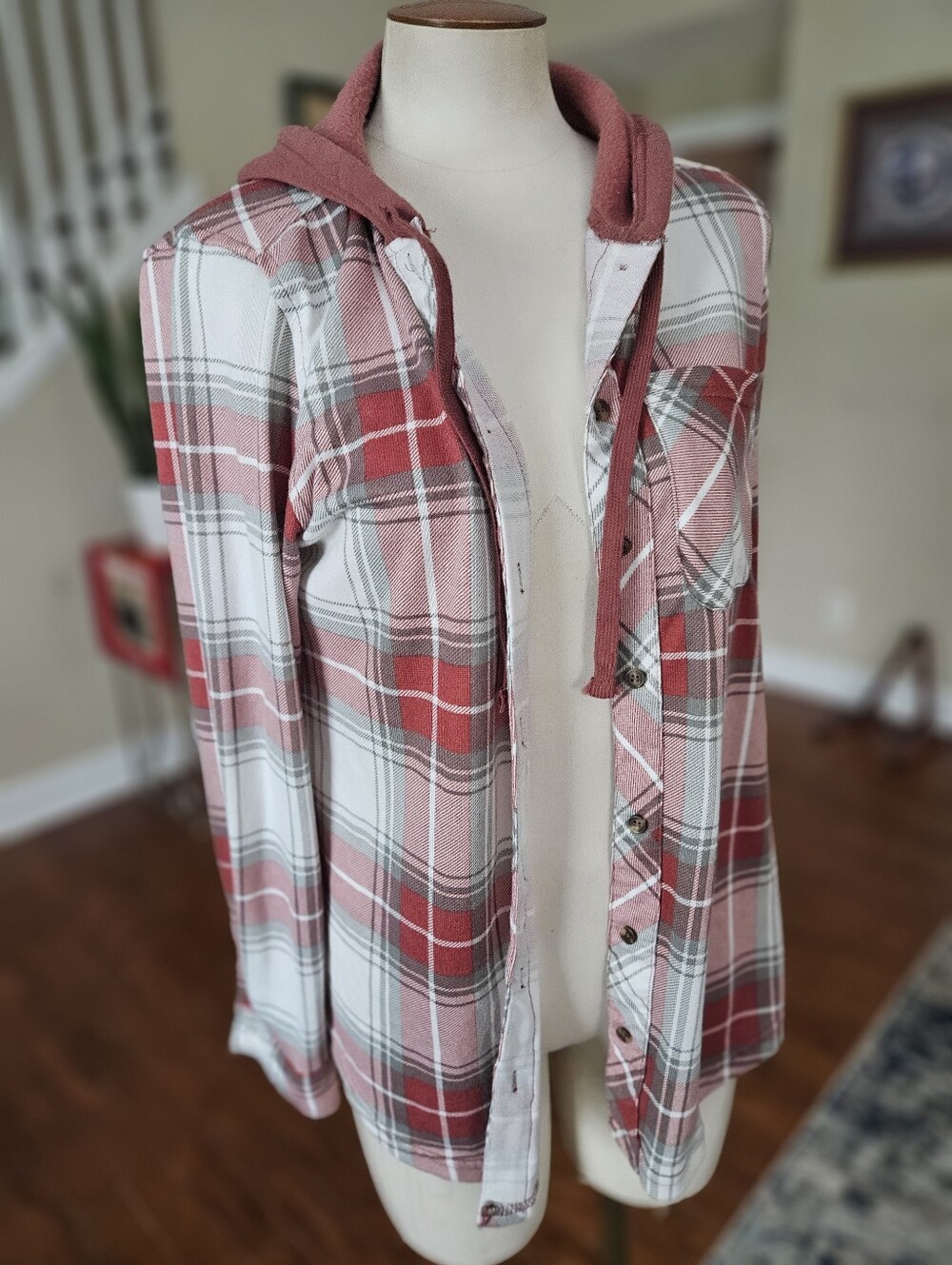Eden And Olivia Maternity Flannel Hoodie XL